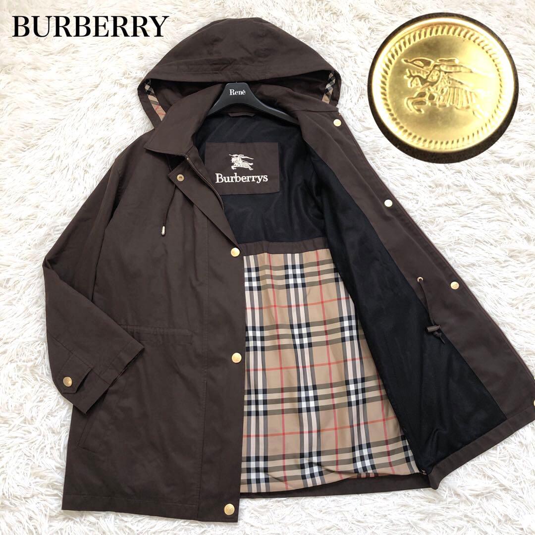 高級✨人気　バーバリー　モッズコート　ノバチェック　2way 金ボタン　メッシュ