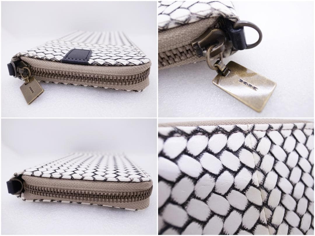 (E)　美品　ヒロコハヤシ　オッティカ　ショルダー　ウォレット　長財布　牛革