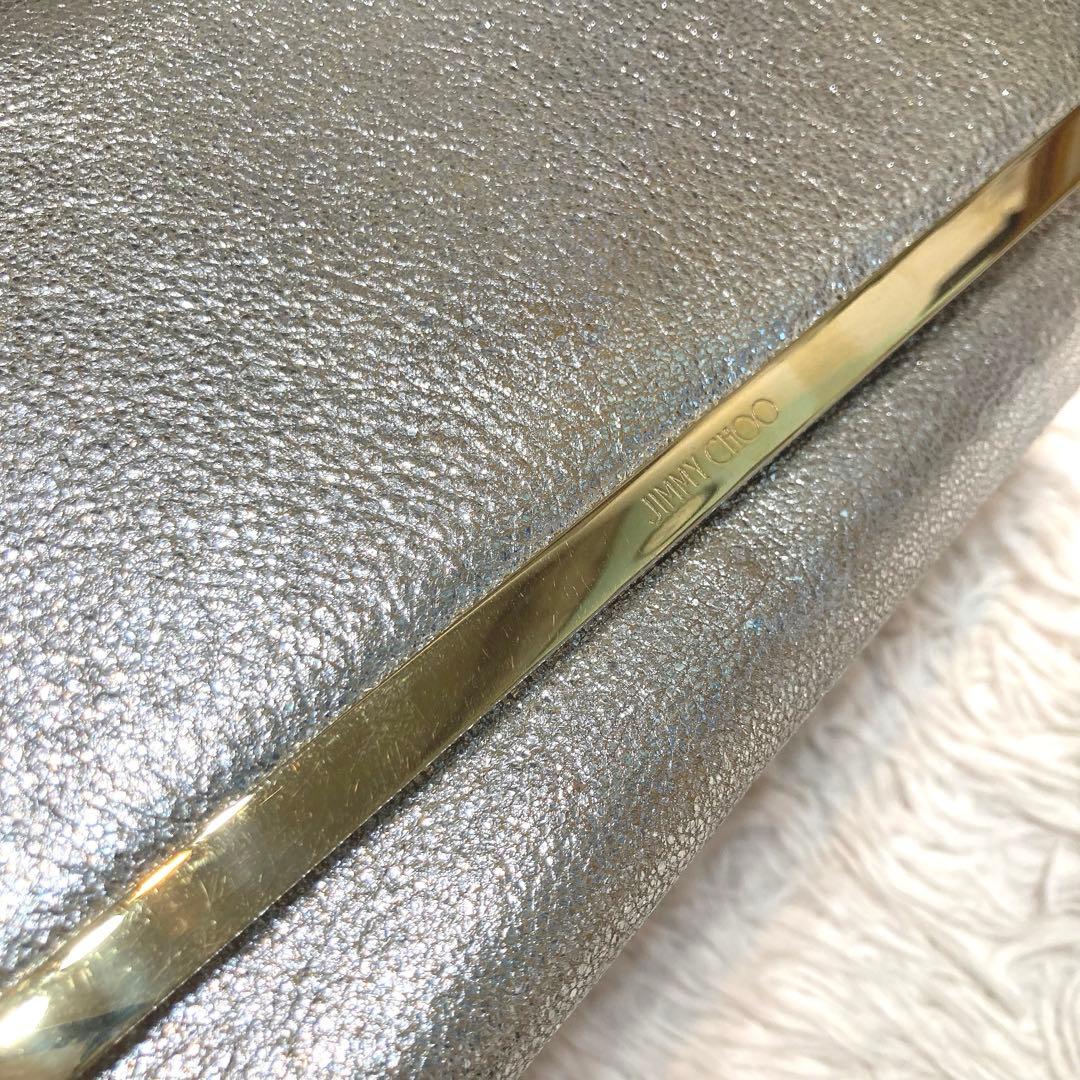 ジミーチュウ JIMMY CHOO MAIA クラッチバッグ シルバー