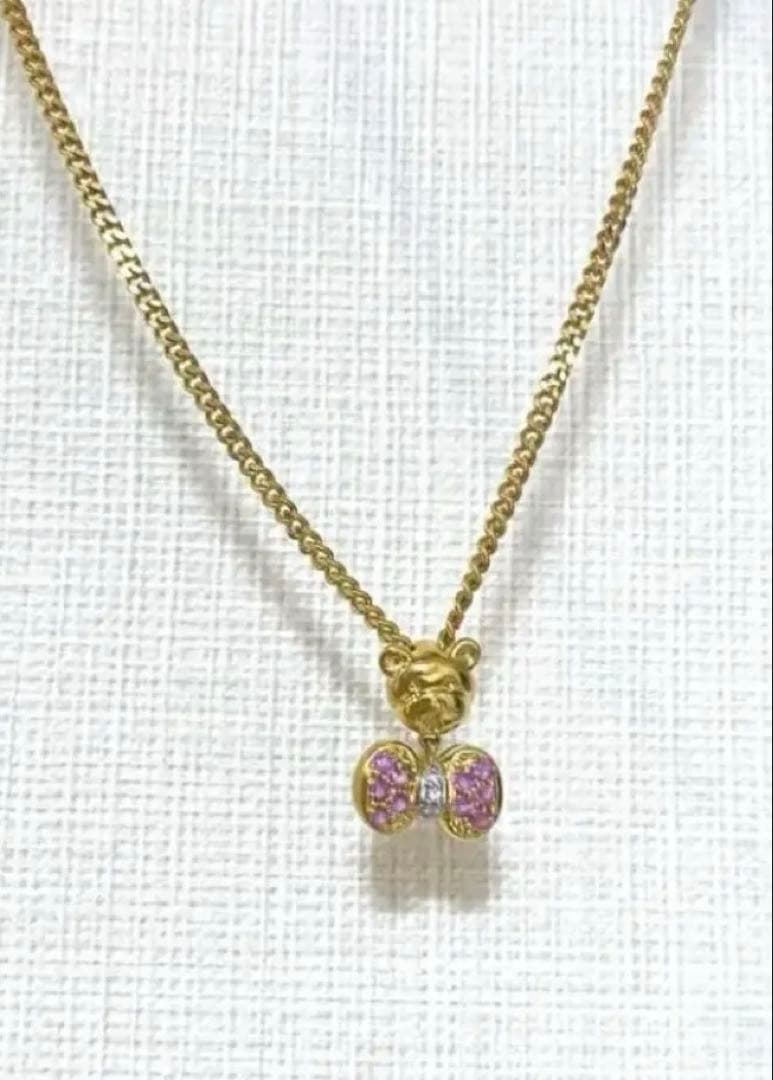 ポンテヴェキオ ネックレストップ K18 ダイヤピンクサファイア ベアーゴールド
