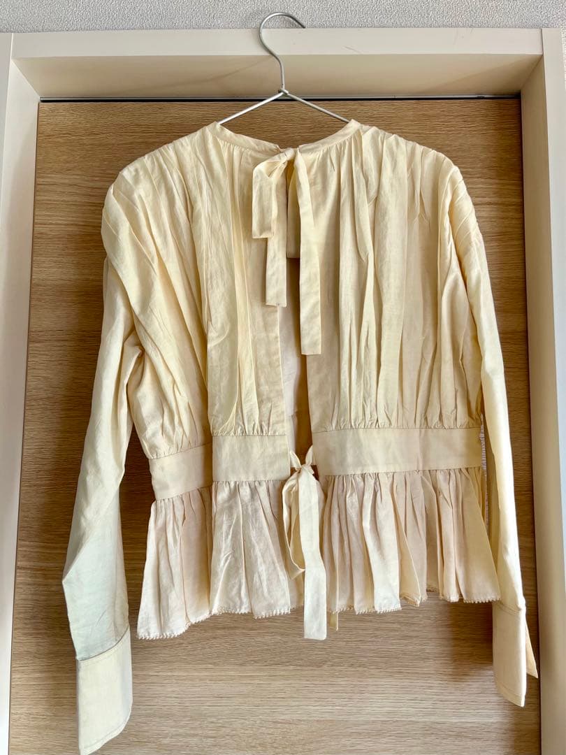 【美品】BUNON シルク混長袖コットンブラウス