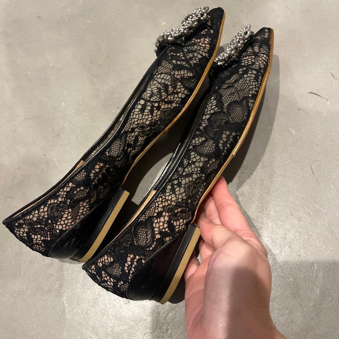 ※11月限定値下げ PIPPICHIC 黒ビジューレースパンプス