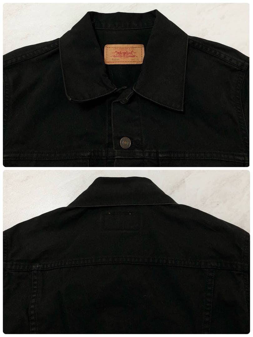 【美品】Levi's デニムジャケット 70599 ブラック 後染め 00s
