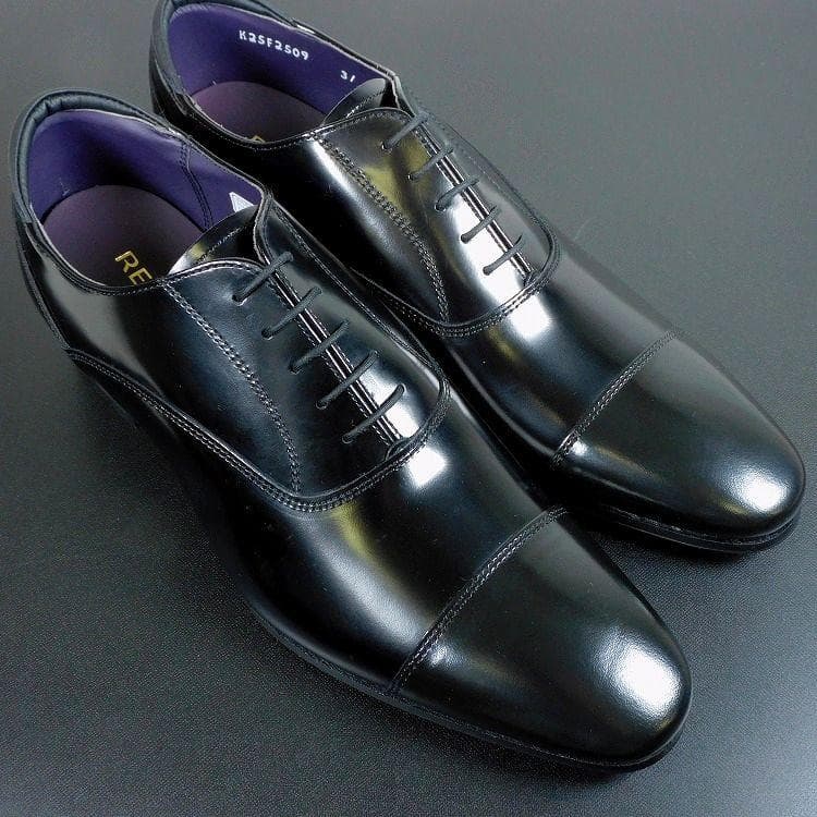 アド　新品 REGAL リーガル 24.5cm 黒 内羽 ストレートチップ