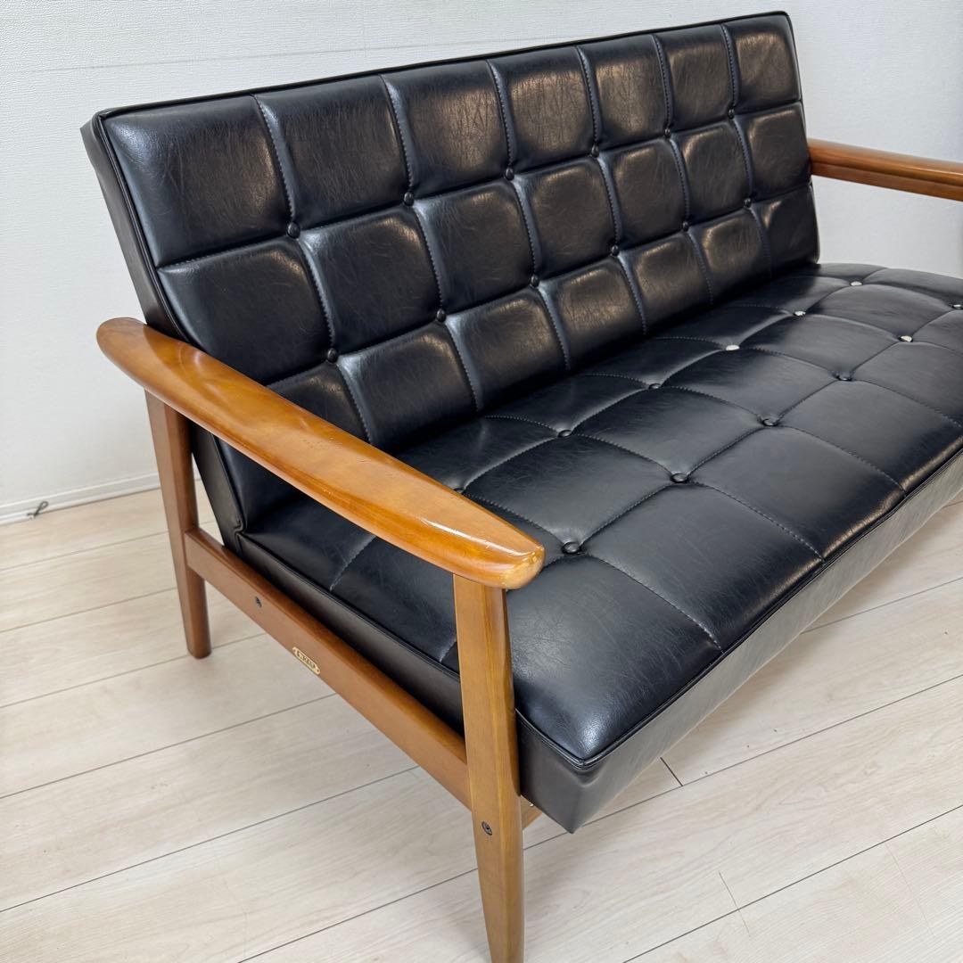 カリモク60 Kチェア 2シーター スタンダードブラック 限定50周年復刻ロゴ