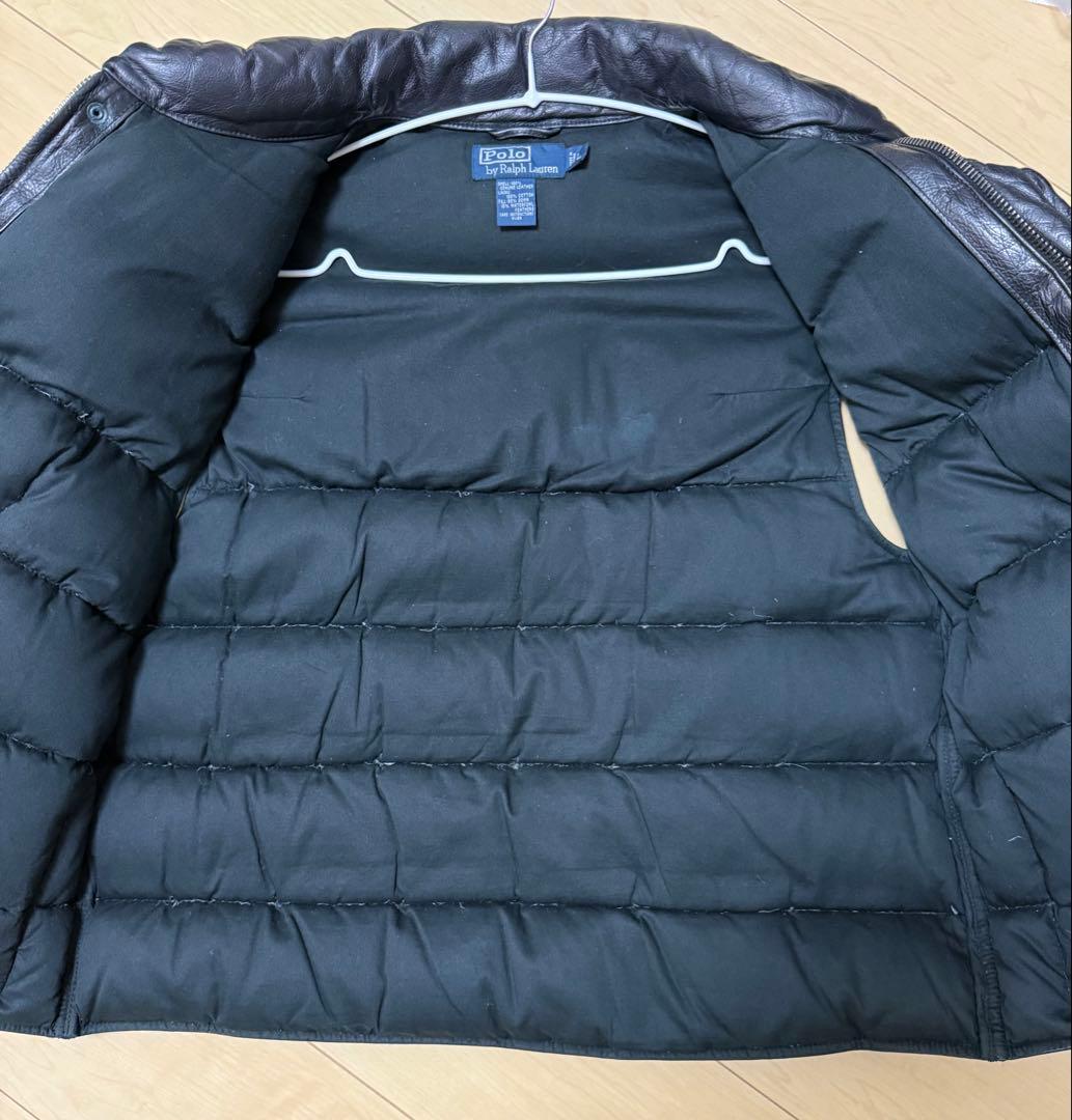 90sラルフローレン レザーダウンベスト Ralph Lauren