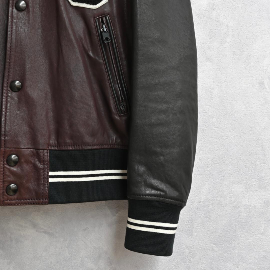 高級ライン&本革✨DIESEL BLACKGOLD スタジャン 44 パッチ付