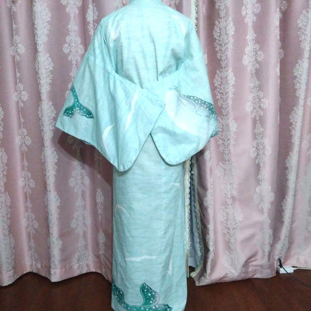 鯨柄　絵羽模様の浴衣