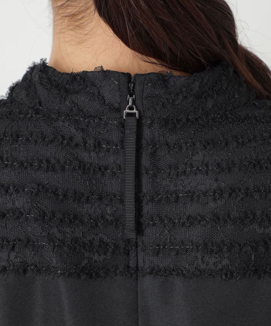 新品73,700円トゥービーシックレースコンビ ワンピースブラック 50サイズ