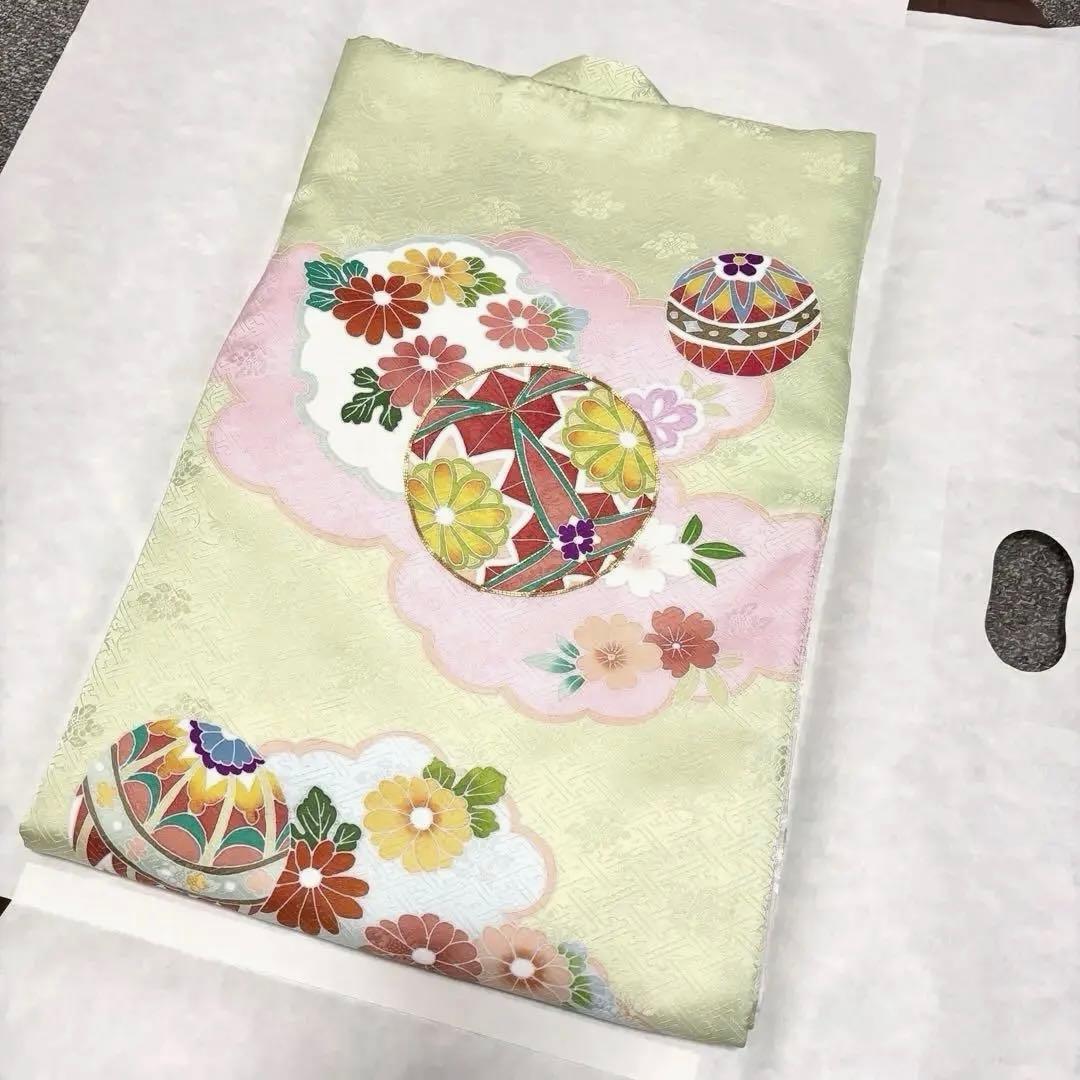 【新品】手書き京友禅 金駒刺繍入り 正絹 日本製 お宮参り 産着