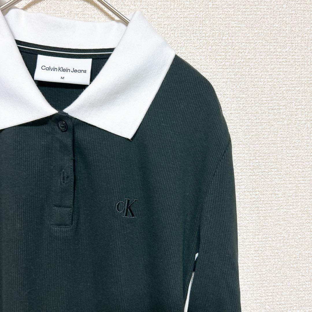 美品　  カルバンクライン ポロワンピース M 長袖 黒