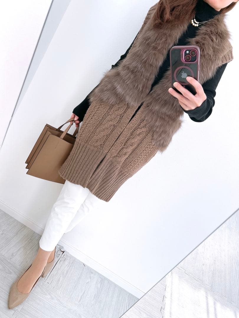 【美品✨】定価70,000円❤️ダブルスタンダードクロージング✨リアルファーベスト