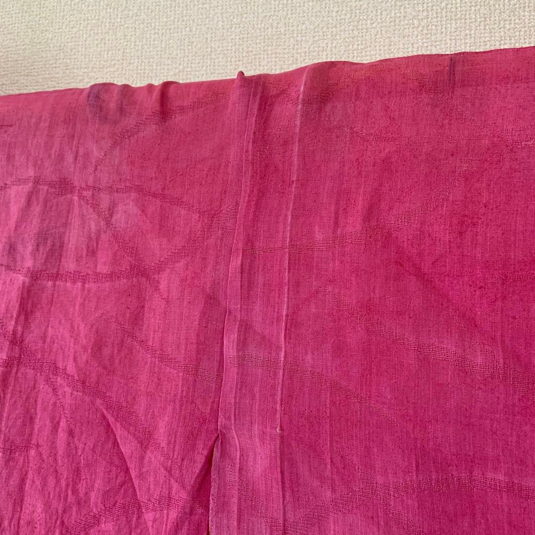 本麻　洗える長襦袢　カラー襦袢　ローズピンク　リサイクル　ka2