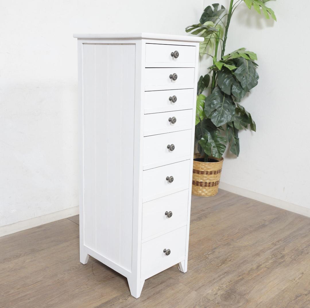 桐製　 隙間ラック　箪笥　整理タンス　書類チェスト　8段　収納　完成品