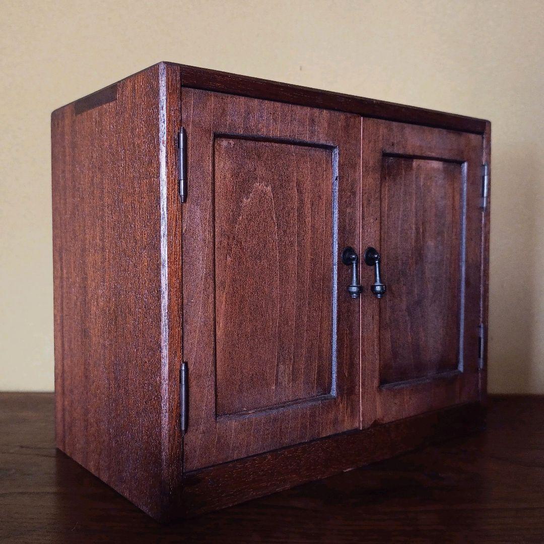 【ヴィンテージ】小さな 木製 キャビネット 本棚 ラック 棚 昭和レトロ