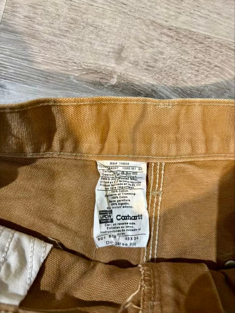 369 Carhartt B01 ダブルニー USA製 キャメル フェード