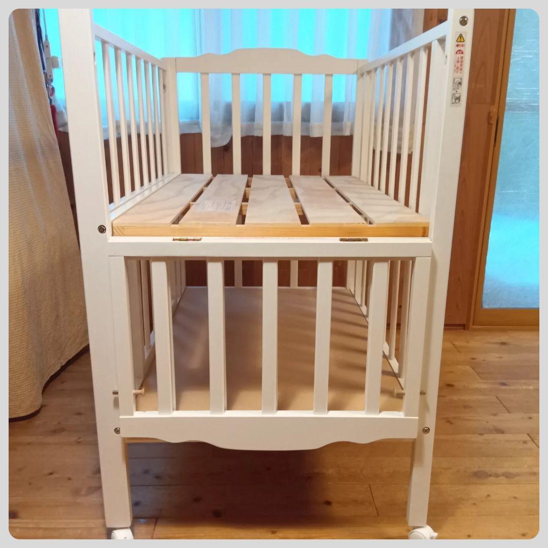 《送料無料❣️1点限り❣️》大和屋　ベビーベット　Wオープン腰楽ハイミニベッドN