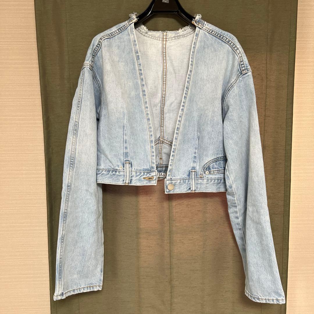パーバーズ ライトブルー クロップドデニムジャケット