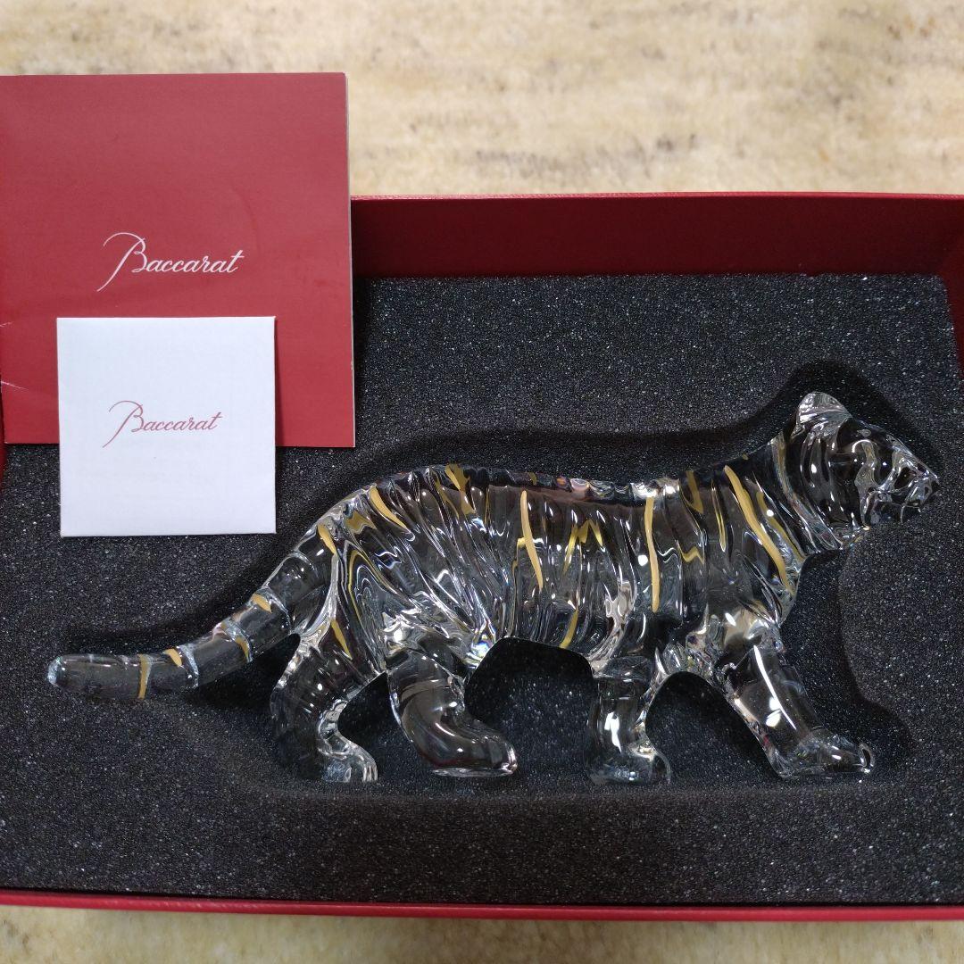 【美品】Baccaratバカラ　干支クリスタルガラス 虎 置物