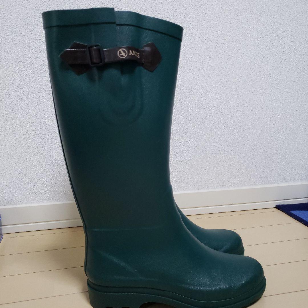 【新品未使用】AIGLE エーグル　ダークグリーン 長靴24.5cm