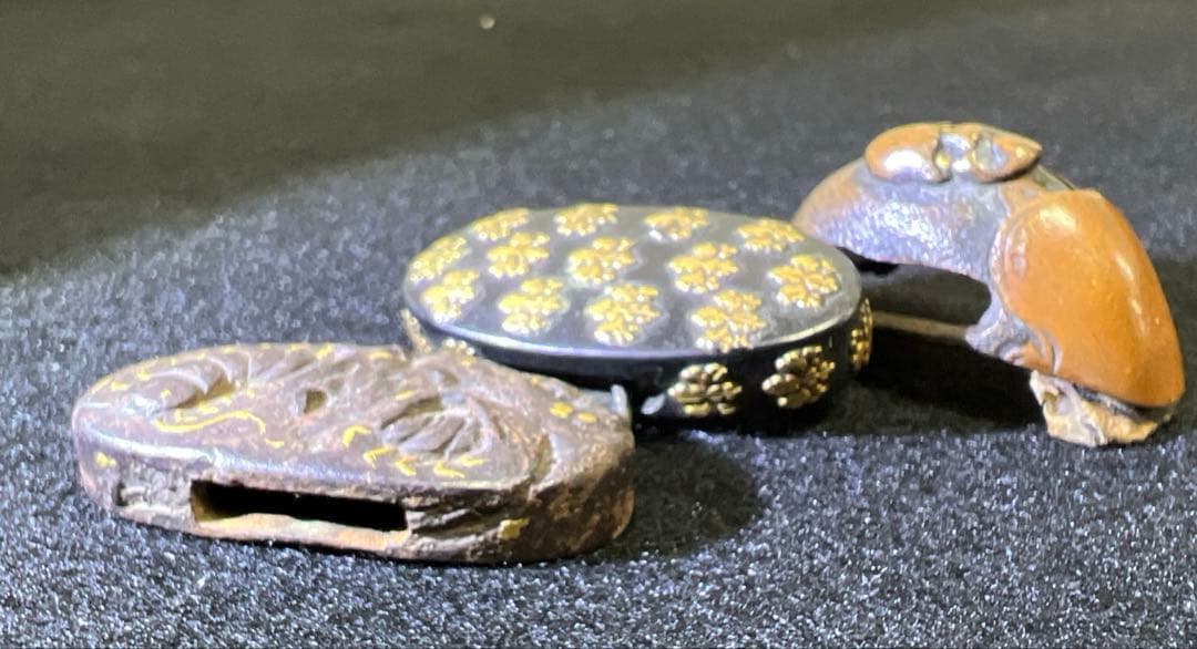 時代　金象嵌　刀装具8点　96g 東Y7-1226☆2Fトヒウ