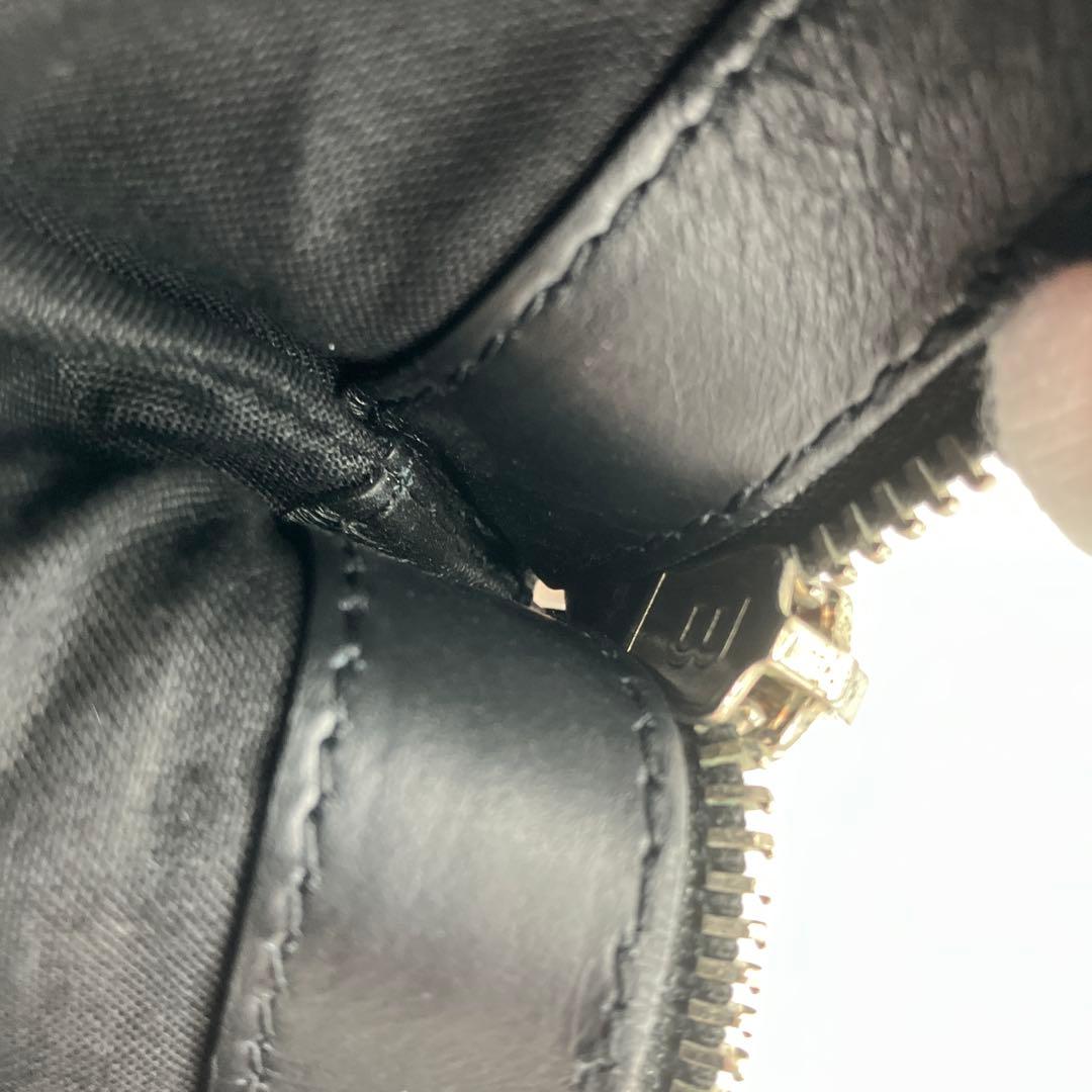 【美品】BALENCIAGA 373834 キャンバス レザー クラッチバッグ