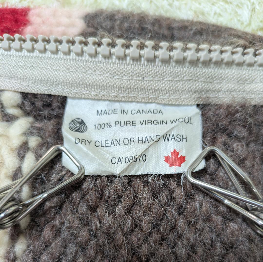 LONGHOUSE カナダ製 カウチンセーター ベアモチーフ ウール M〜L相当