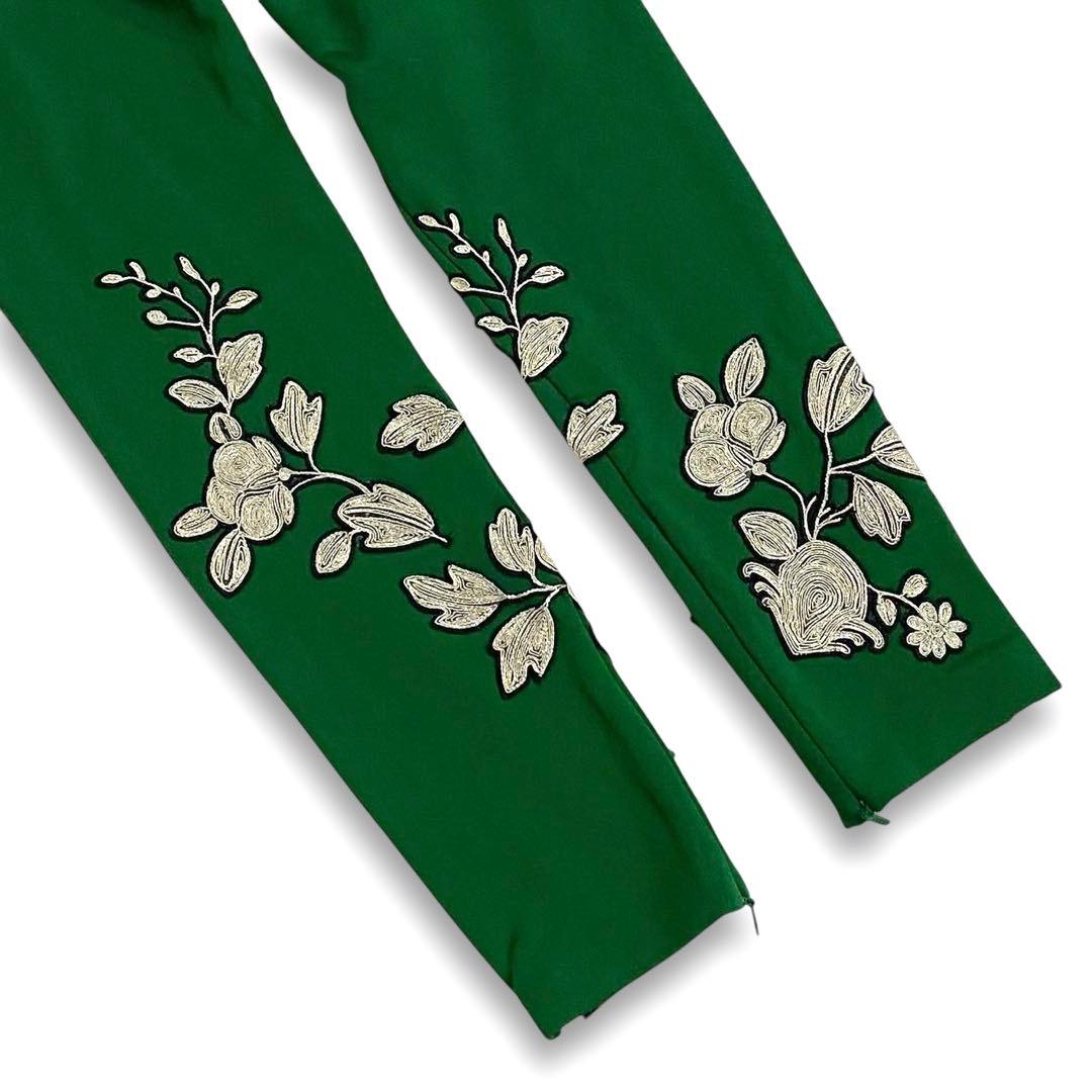 美品ꕥグッチ 2017年ランウェイ 花柄刺繍 シェリーライン ジャージーレギンス