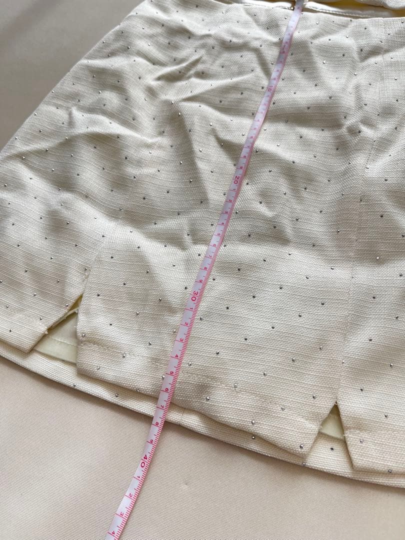 ROBE de FLEURS グロッシーホワイトミニドレス S