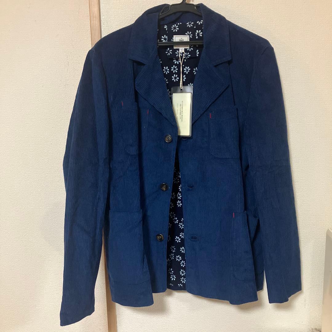 KaraKu ネイビー コーデュロイ テーラードジャケット