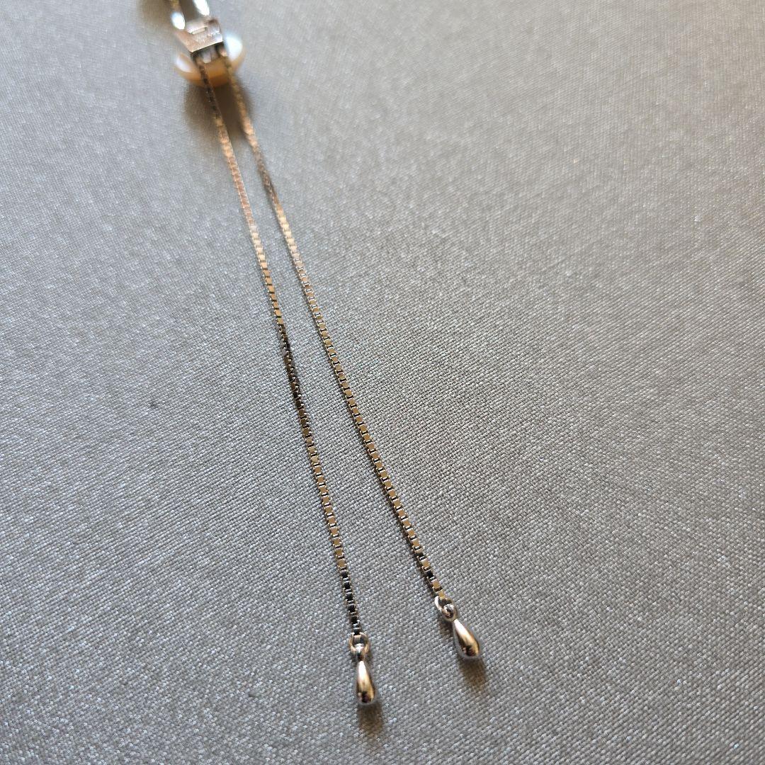 TASAKI　パール付きシルバーロングネックレス