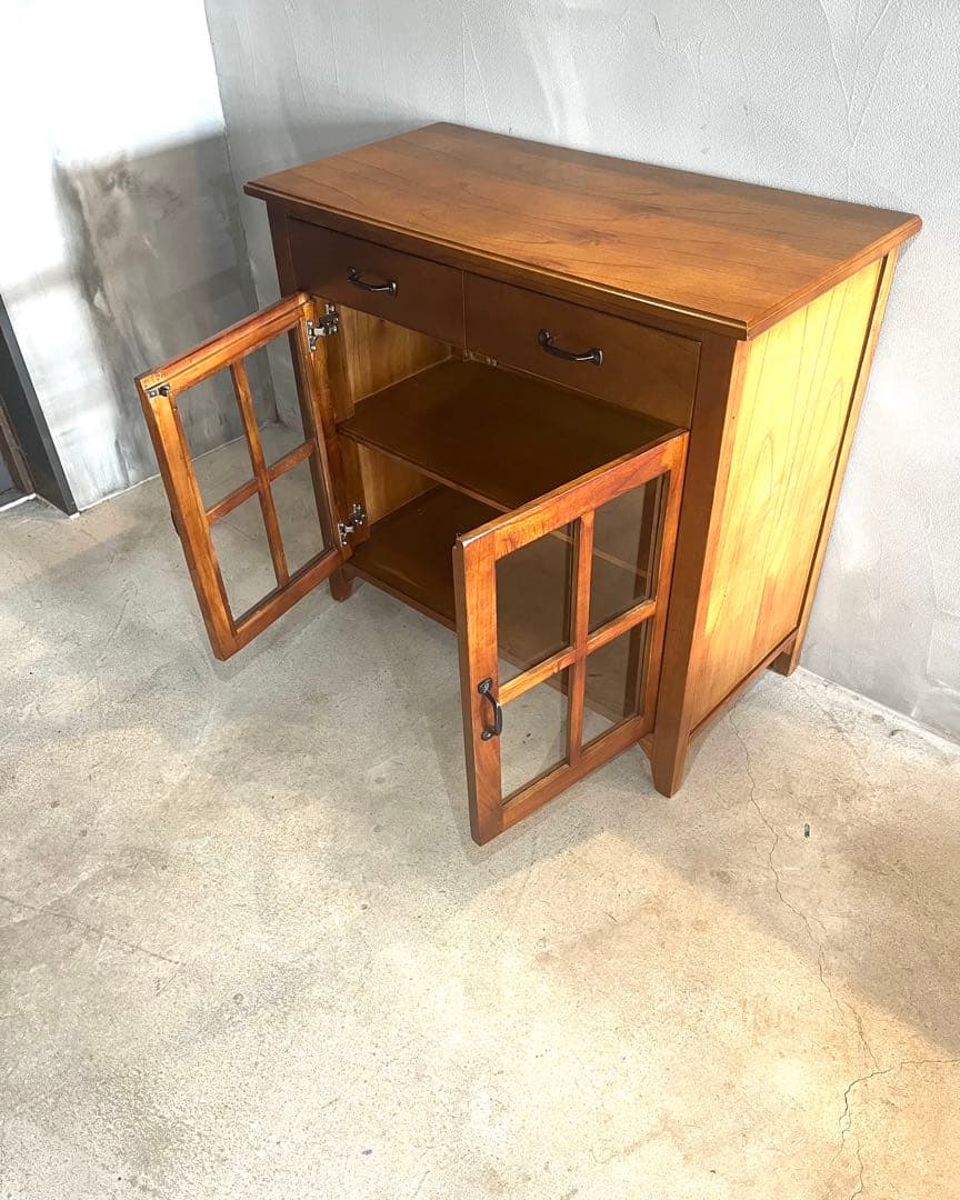 大晦日〜1/3限定価格　ウッド　ガラス　キャビネット　サイドボード