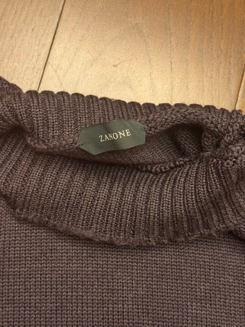 ZANONE ザノーネ 5Gモックネック チャコールグレー 46