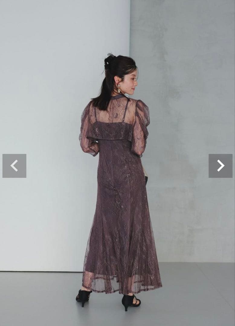 ボレロレイヤードレースドレス