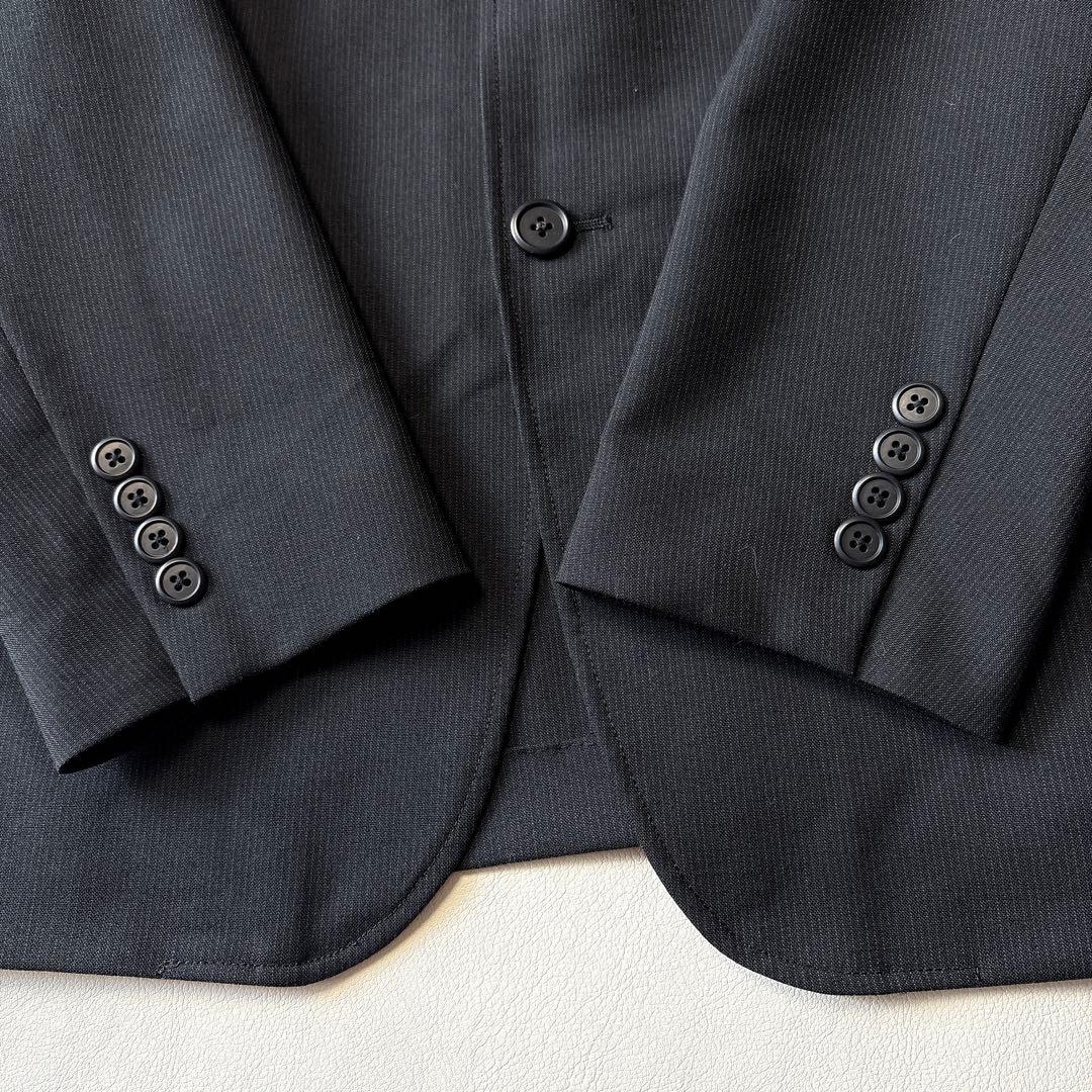 美品 ジェイプレス 男の子160 フォーマルスーツ3点セット 刺繍 ストライプ