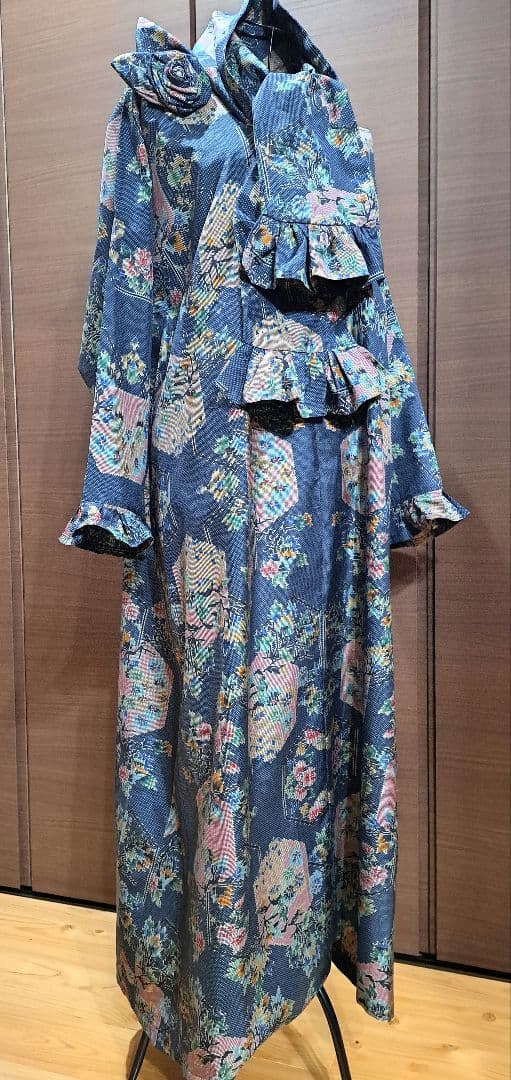 着物リメイク♥️本場大島紬7マルキ♪素敵なぁ～プリンセスラインのロングワンピース