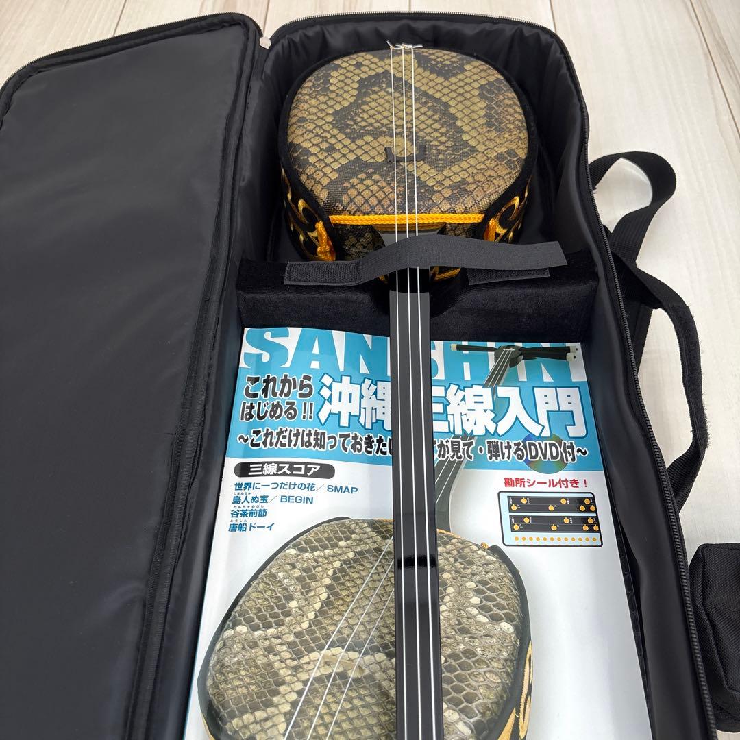 【未使用に近い】沖縄三線 人工蛇皮 伝統楽器 入門 初心者 琉球 弦楽器