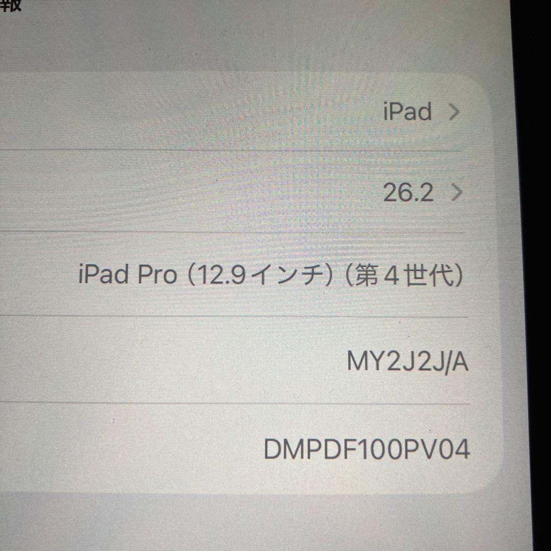 iPadPro第4世代シルバー12.9インチWi-Fiモデル128GB 本体のみ