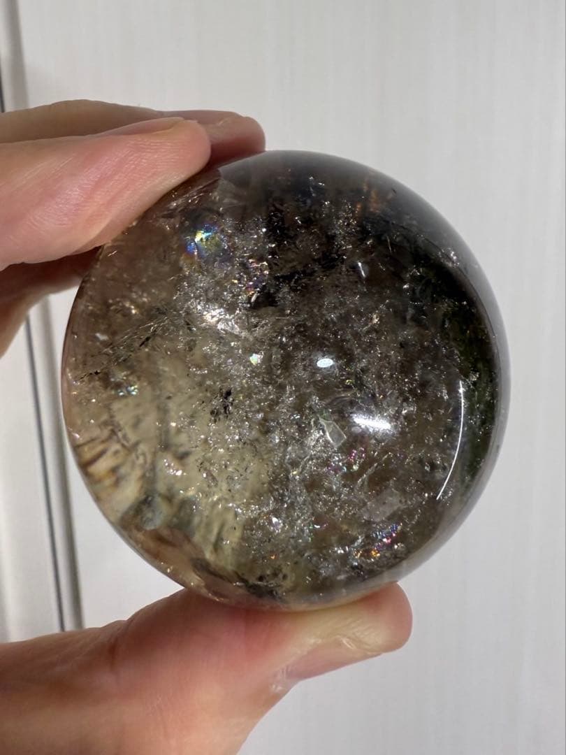 レインボー スモーキークォーツ スフィア 丸玉 虹沢山入