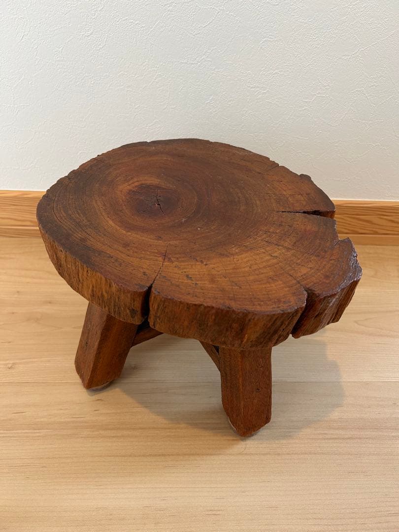 ◆木製スツール 花台 天然木 ハンドメイド ◆