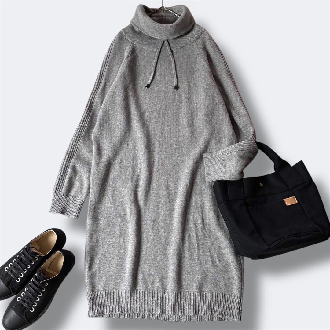 【美品】PESERICO ペセリコ　カシミヤ　シルク　タートルニットワンピース