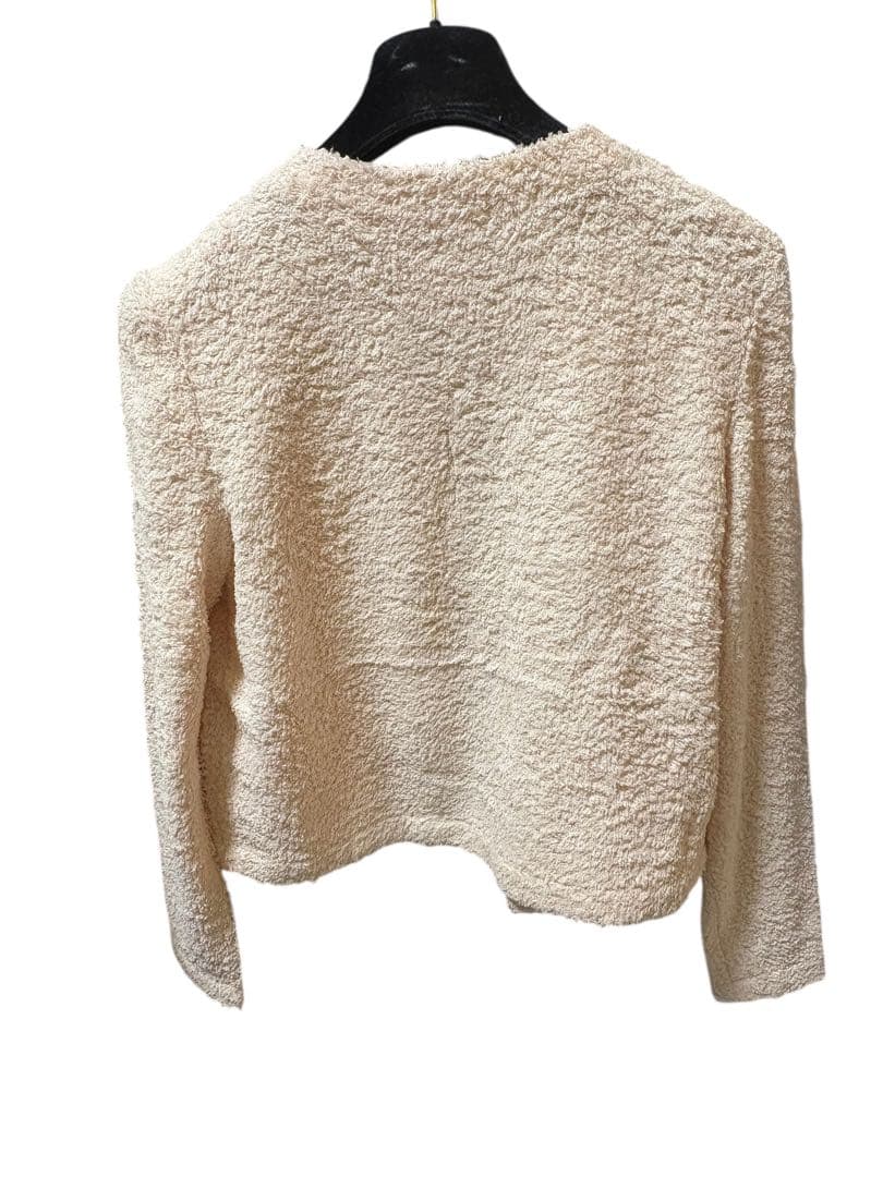 CHANEL 98P ヴィンテージ ピンク シルクパイル地 ノーカラージャケット