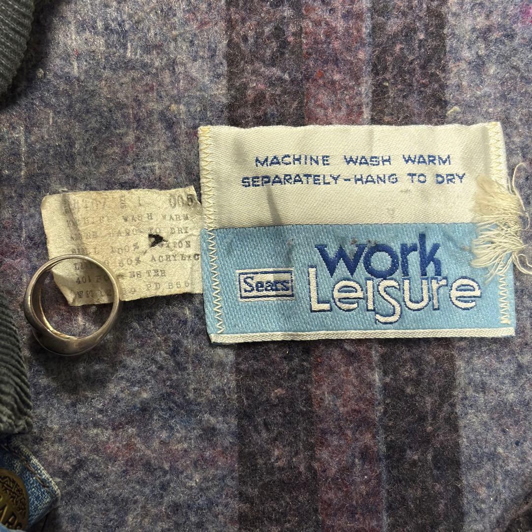 70s Sears Work デニムカバーオール　ヴィンテージ　フェード　古着