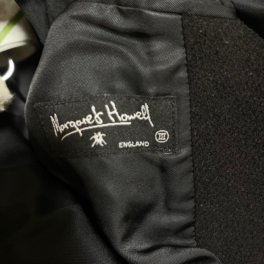 良品 マーガレットハウエル イングランド ウール カシミヤ混 コート Aライン