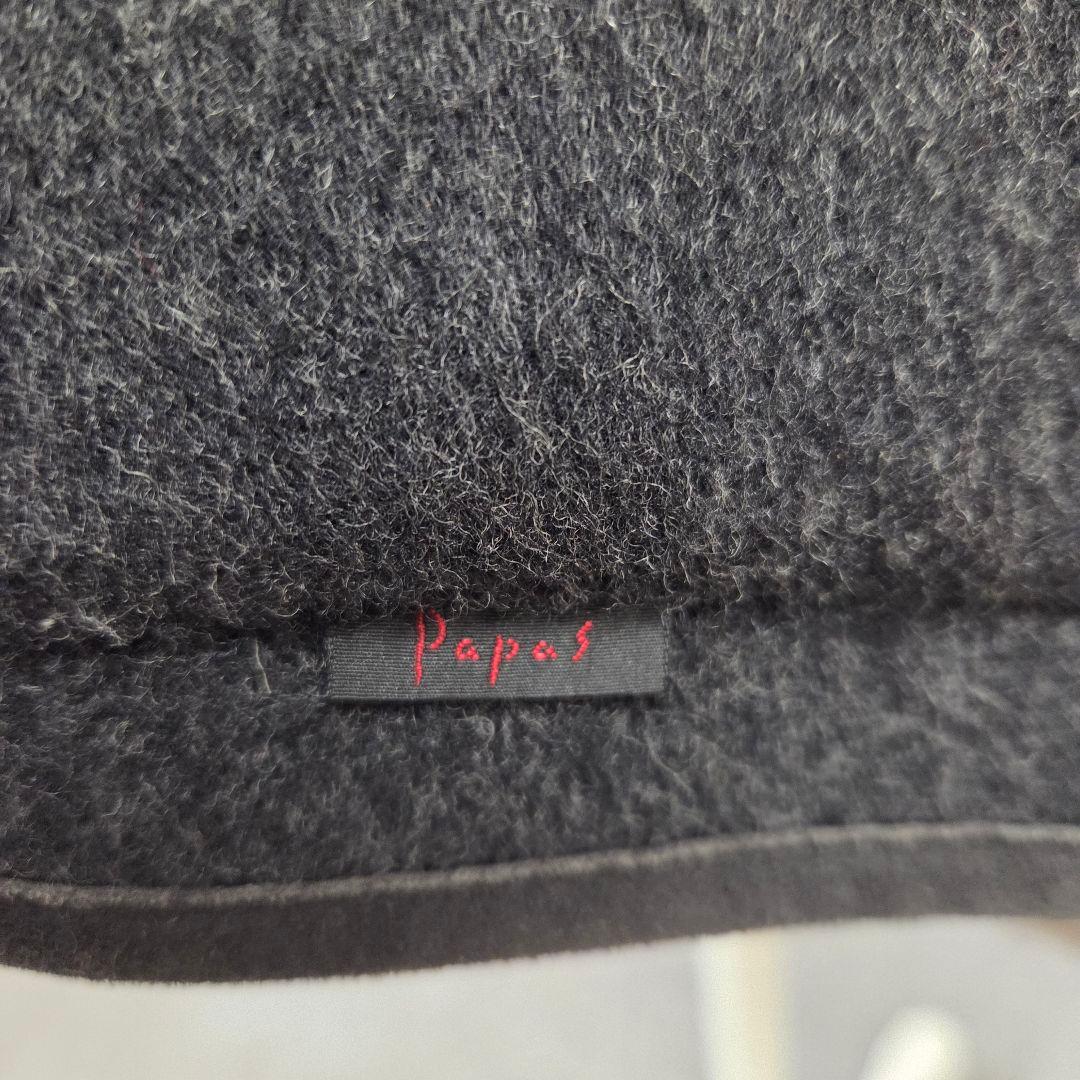 Papas ダブルフェイス ジャケットコート チャコールグレー