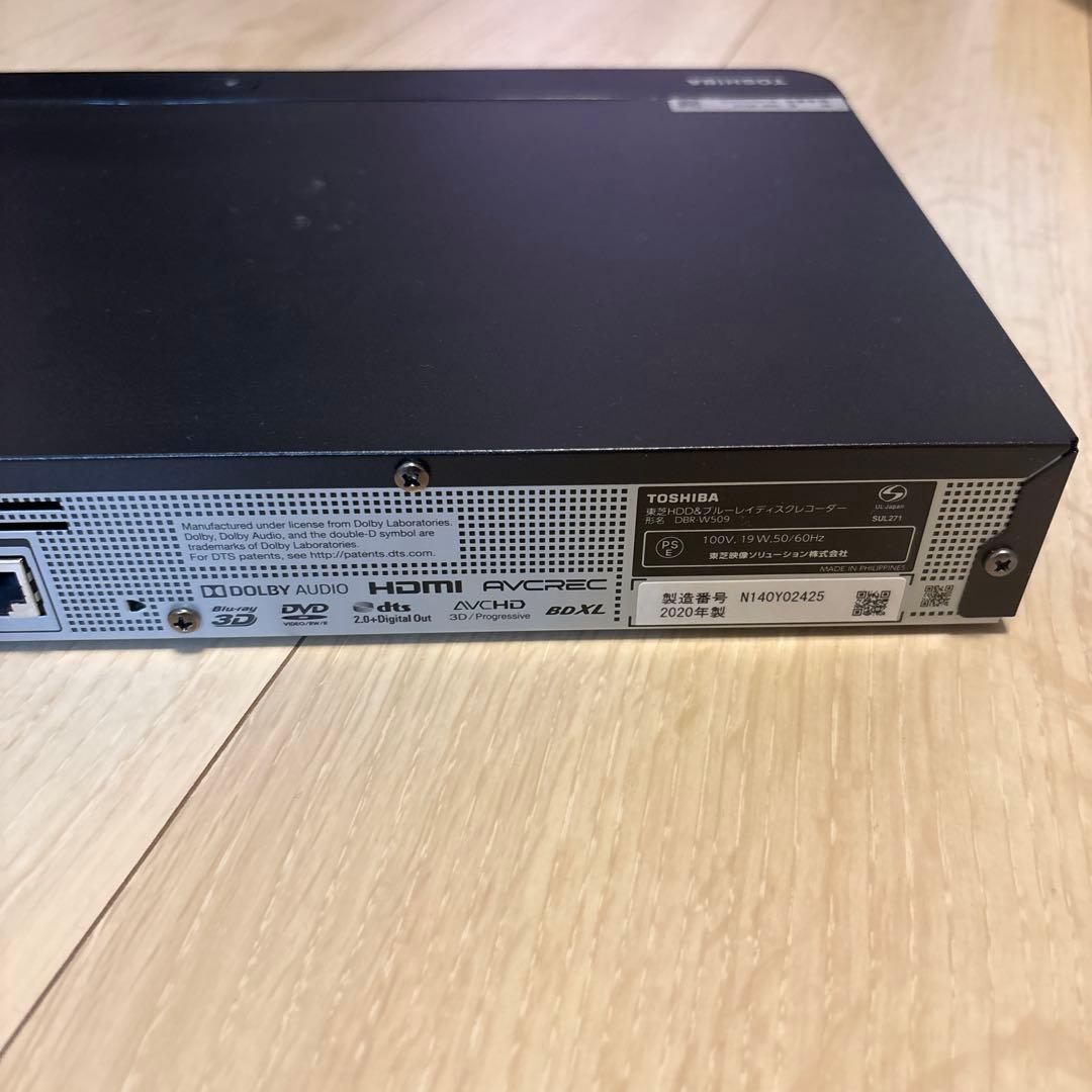 TOSHIBA DBR-W509 ブラック ブルーレイプレーヤー　付属品あり