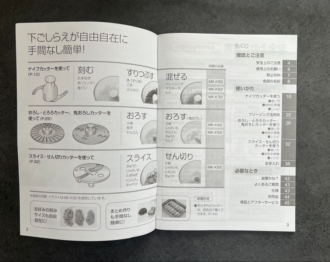 Panasonic フードプロセッサー MK-K82-W✮USED
