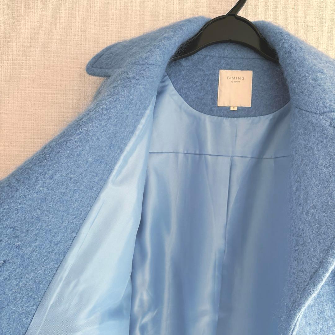 B:MING by BEAMS シャギー ミドルコート ライトブルー　S