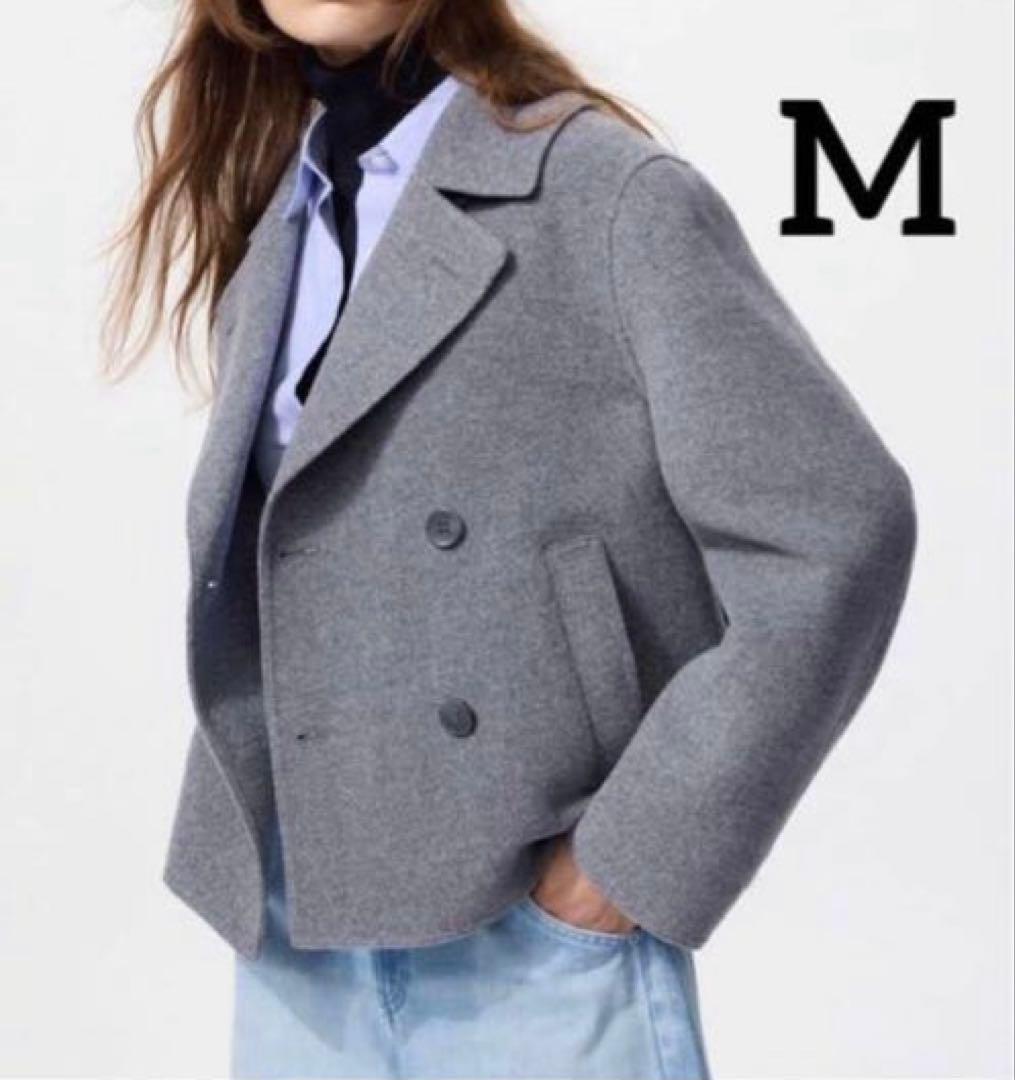 新品　UNIQLO ダブルフェイスショートコートリラックスフィット　M