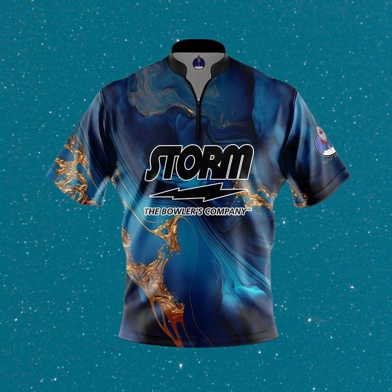 ✨新品✨ボウリングウェア　STORM　【2XL】　ブルー　マーブル　大きいサイズ